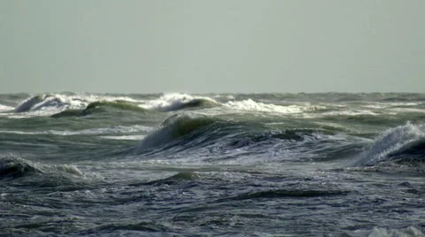 Rough seas crashing waves, 4K Stock Footage 47303231