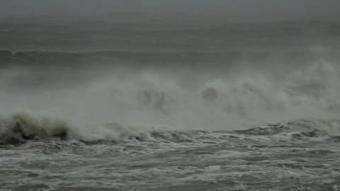Rough Seas as Hurricane Florence Approaches Stock Footage