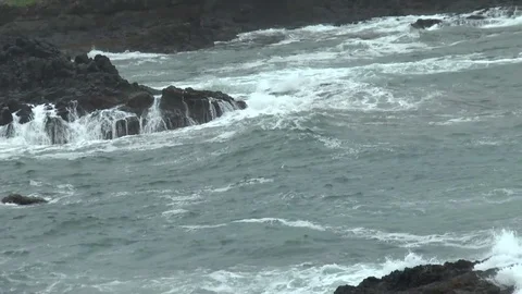 Rough Seas in Northen Ireland Stock Footage