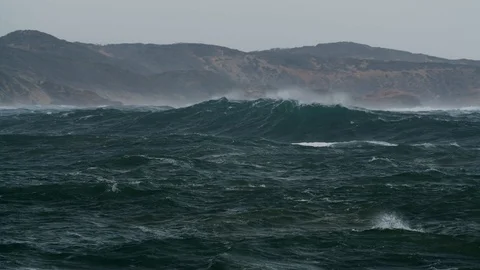 Rough Seas, wild storm High Quality footage Video stock 129531392