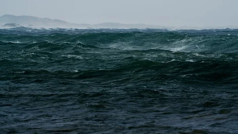 Rough Seas, wild storm High Quality footage Video stock 129531450