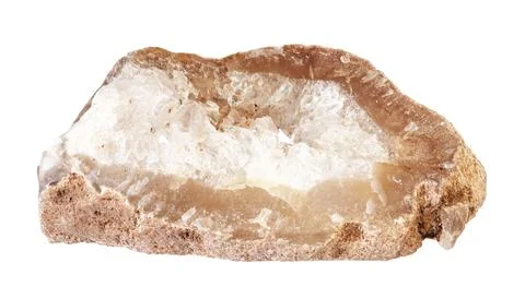 Rough section of quartz-filled geode cutout Stock Photos