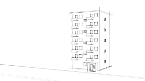 rough sketch of apartment house FULL HD  Stock Video  Pond5