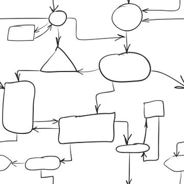 Rough sketch - scheme with elements and arrows Stock Illustration