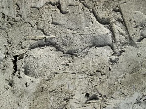 Rough smears cement. Rough, lumpy concrete. Gray grainy texture with bumps and Stock Illustration