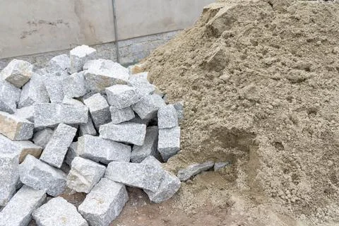 Rough Stone Block Pile. Stock Photos