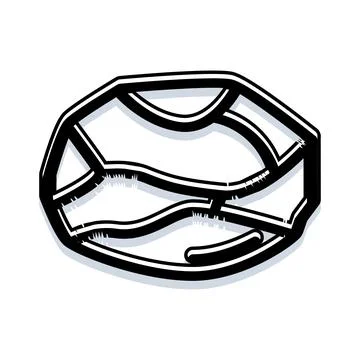 Rough stone doodle drawing on white background Stock Illustration
