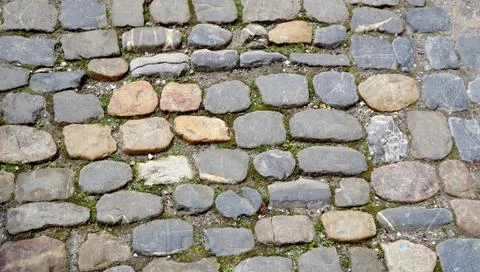 Rough stone floor texture close up horizontal Stock Photos