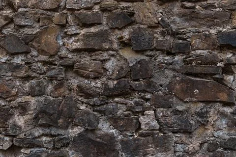 Rough Stone Wall Texture from Historic Masonry Construction Foto stock