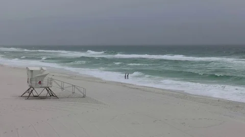 Rough surf stormy conditions Stock Footage 74197456