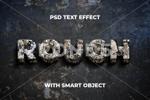 ROUGH texture 3d TEXT EFFECT mockup PSD Template
