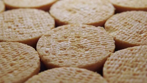 Rough texture of baked shortbread cookies. Macro Stock Footage 163709933