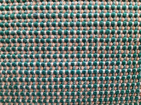 Rough texture macro green and white woven fabric. abstract background Fotos de archivo