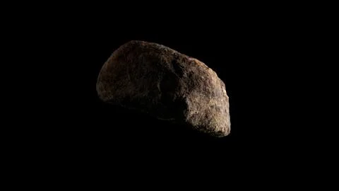 Rough textured natural stone object floating in darkness Stock Illustration