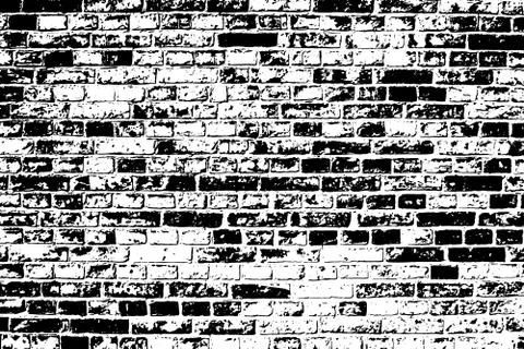 Rough Textured Old Brick Wall Background. Vector Illustration Stock Illustration