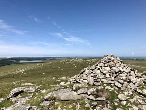 Rough Tor Summit Rock Pile Bodmin Moor Cornwall In Summer Foto stock