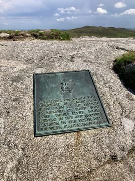 Rough Tor Summit WW2 War Memorial Plaque Foto stock