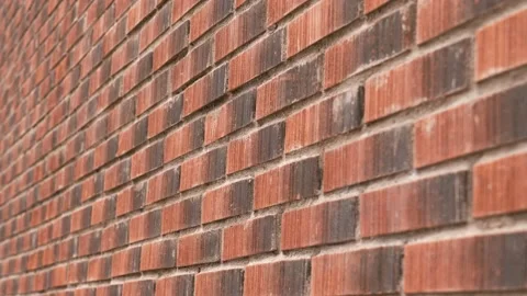 Rough wall of red brown rugged bricks Stock Footage 205608485