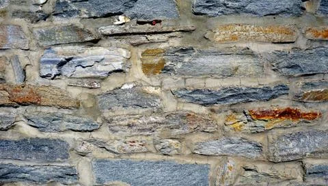 Rough wall stone texture close up horizontal Stock Photos