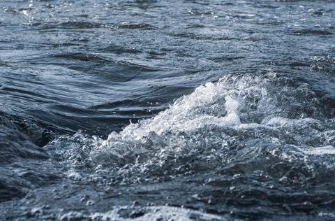 Rough water close-up, currents on river after heavy rain, Rough flow mountain Stock Photos