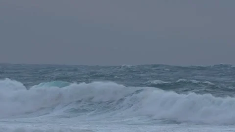 Rough waves in 4k Stock Footage 292683357