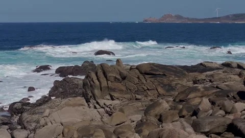 Rough Waves Crashes On The Rugged Shore Stock Footage 269910579