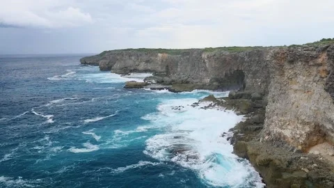 Rough waves Guadeloupe slow motion Stock-Footage 130682230