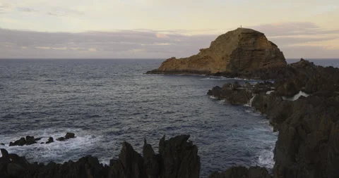 Rough waves in the ocean, Porto Moniz, 4K Stock Footage 246480424