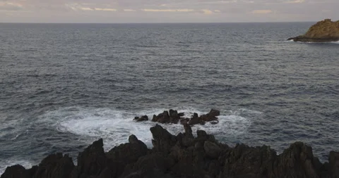 Rough waves in the ocean, Porto Moniz, 4K Stock Footage 246480795