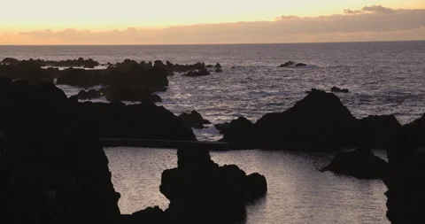 Rough waves in the ocean, Porto Moniz, 4K Stock Footage 246484081