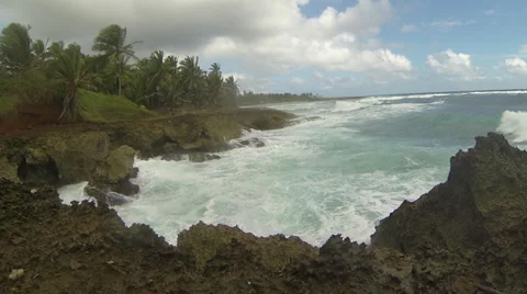Rough waves on the rocky shore 2 Stock Footage 35281248