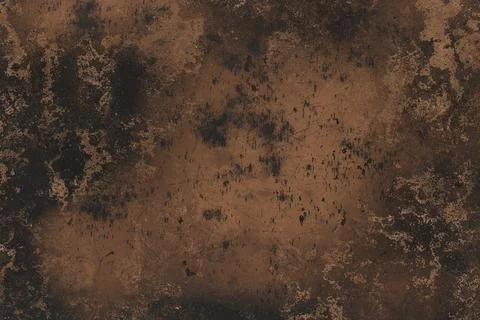Rough, weathered copper-brown surface shows dark, organic mottled textures Stock Illustration