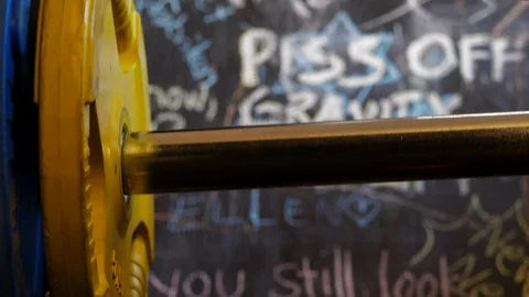 Rough weight lifting mentality, tough workout concept Stock Footage 124293490