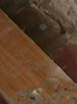 Rough wood background with different elements and dark illumination Foto stock