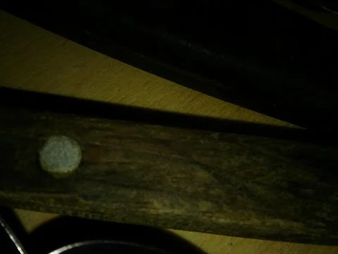 Rough wood background with different elements and dark illumination Foto stock