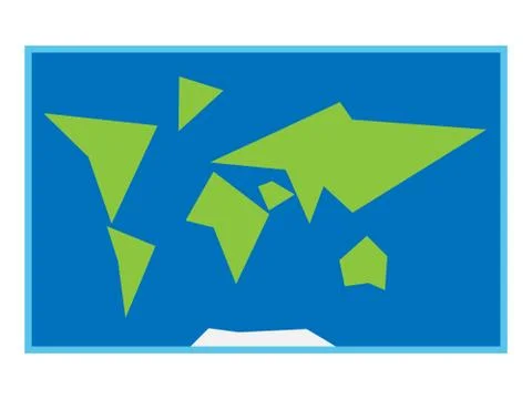 Rough world map isolated Stock Illustration