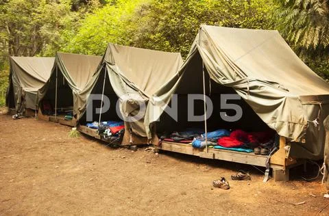 Roughing it at summer camp Stock Photos