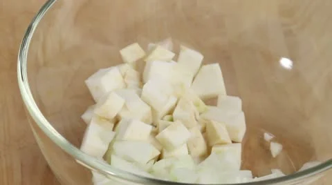 Roughly chopped root vegetables Stock-Footage 24654342