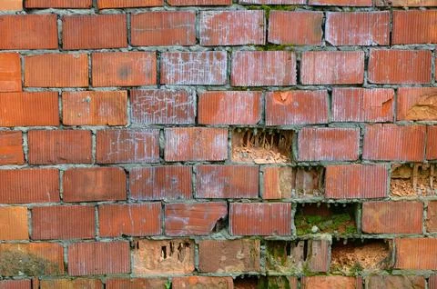 Roughly made wrecked old brickwork Foto stock