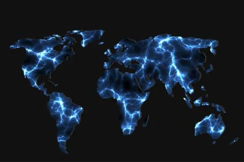 Roughly outlined world map with patterns fillings Stock Illustration