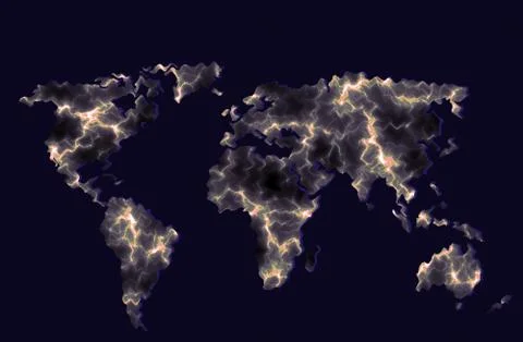 Roughly outlined world map with patterns fillings 스톡 사진