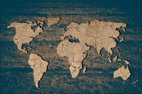 Roughly outlined world map with patterns fillings Stock Photos