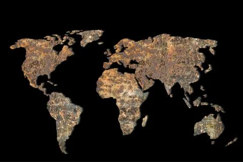 Roughly outlined world map with patterns fillings Stock Photos
