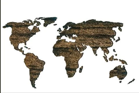Roughly outlined world map with patterns fillings 스톡 사진