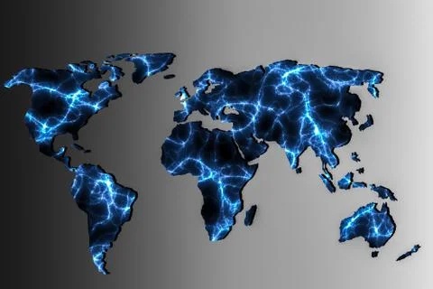 Roughly outlined world map with patterns fillings 스톡 사진