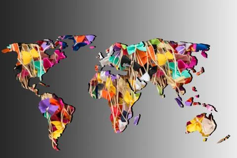Roughly sketched out world map as global business concepts Illustration