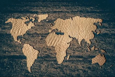 Roughly sketched out world map with patterns Stock Photos