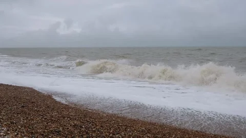RoughSeaAtTheBeach Stock Footage 312268586