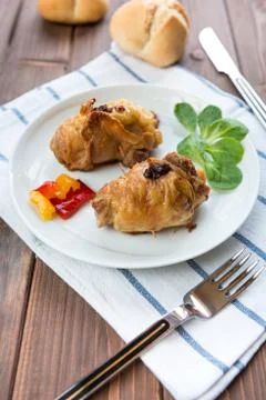 Roulade of poultry Stock Photos