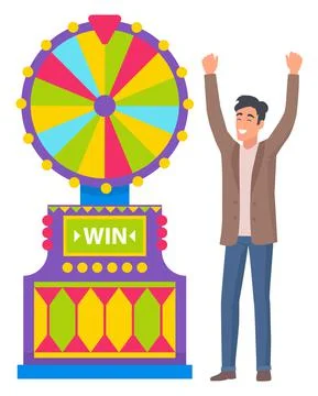 Roulette and Player, Game Machine, Fortune Vector Illustrazione stock